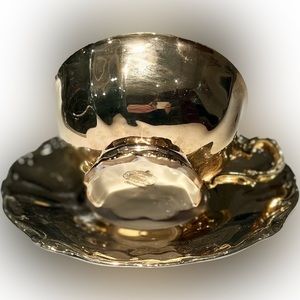 🎈2/$30 - Bareuther KHM Bavaria TEACUP & SAUCER. Gold gild. Made in GERMANY.